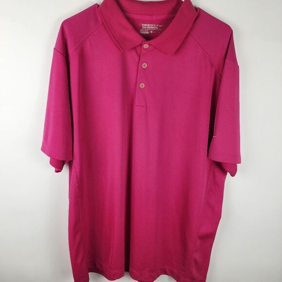 NIKE GOLF DRI FIT TOUR PERFORMANCE MENS XL SHORT SLEEVE POLO TEE SHIRT MAROON - Picture 1 of 8